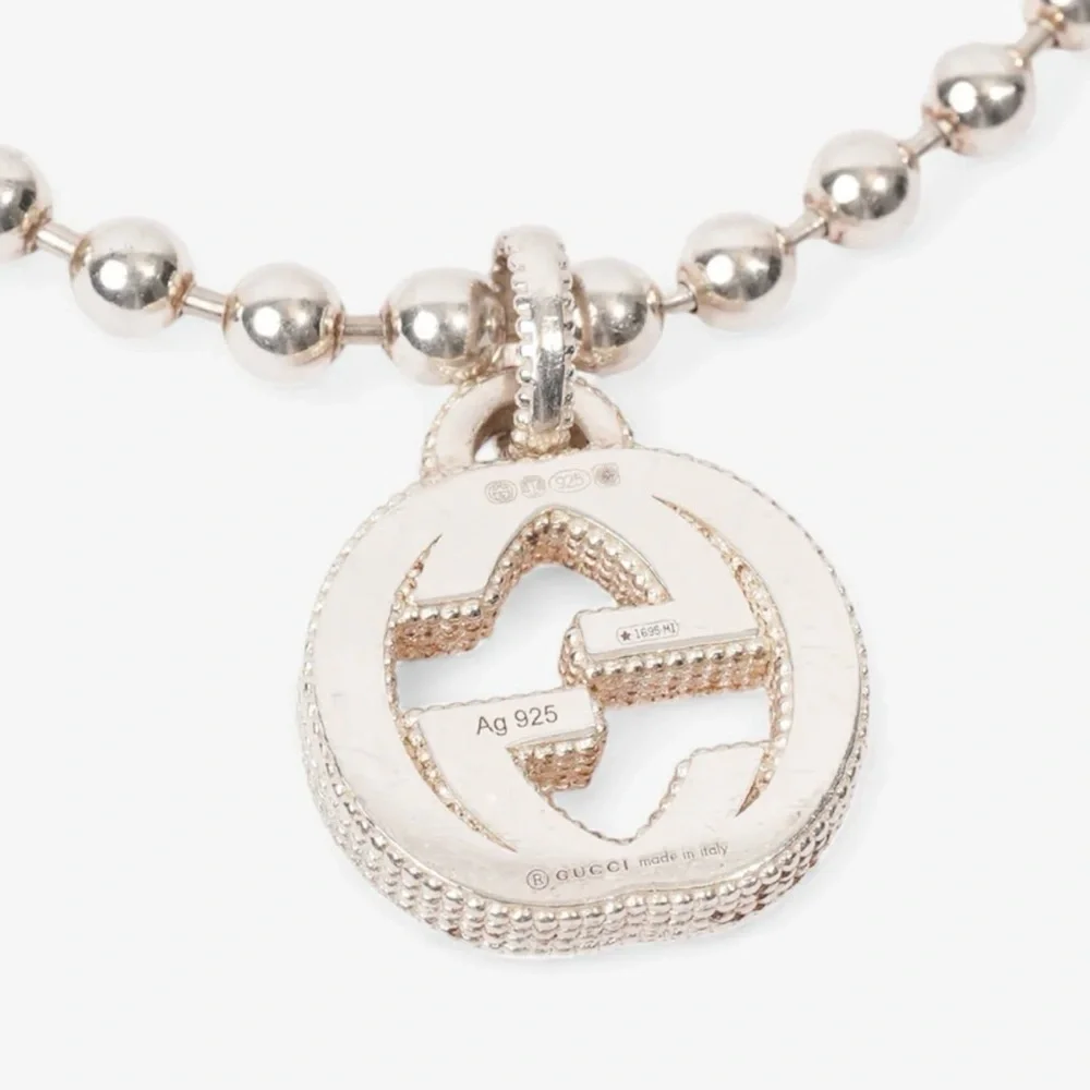 Gucci Silver Charm Bracelet with Beaded Elegance